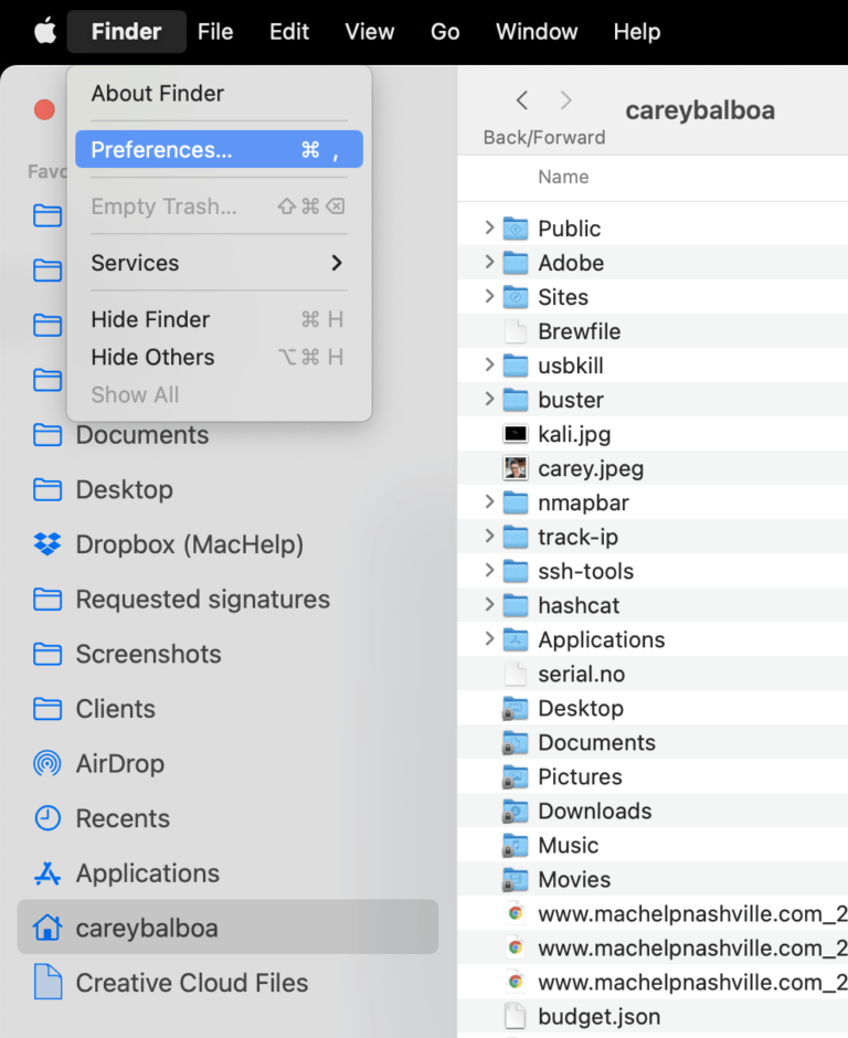 macOS Finder Preferences
